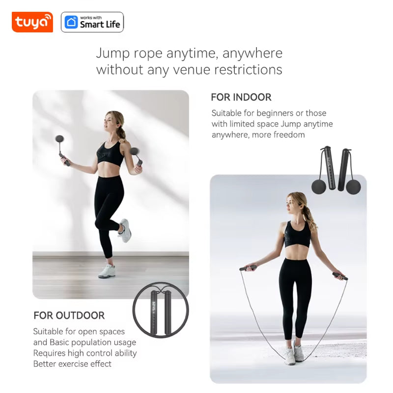 Tuya Smart Jump Rope,App Data Analysis,Workout Jump Ropes for Home Gym,Crossfit,Jumping Rope Counter for Exercise for Men, Women